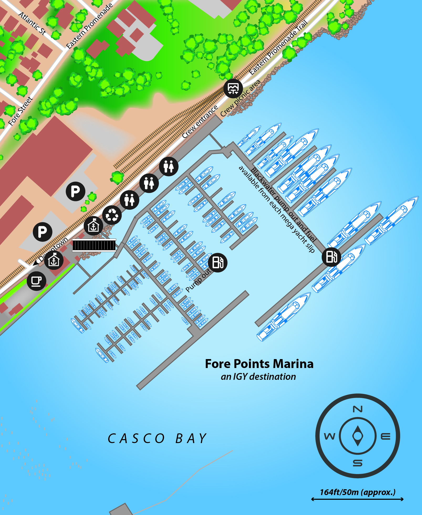 Marina map of Fore Points Marina in Maine, USA