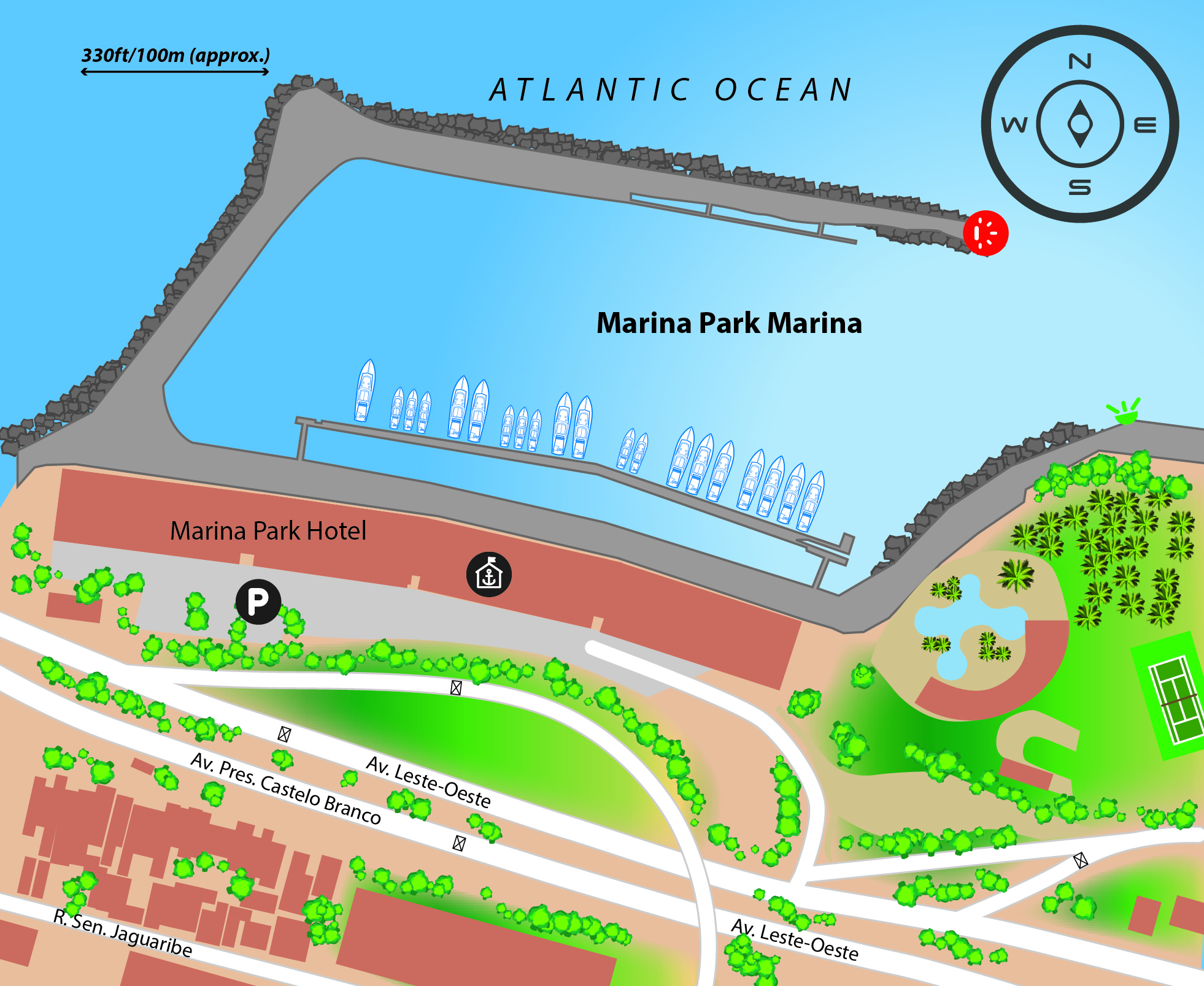 Marina map of Marina Park Marina in Fortaleza, Brazil