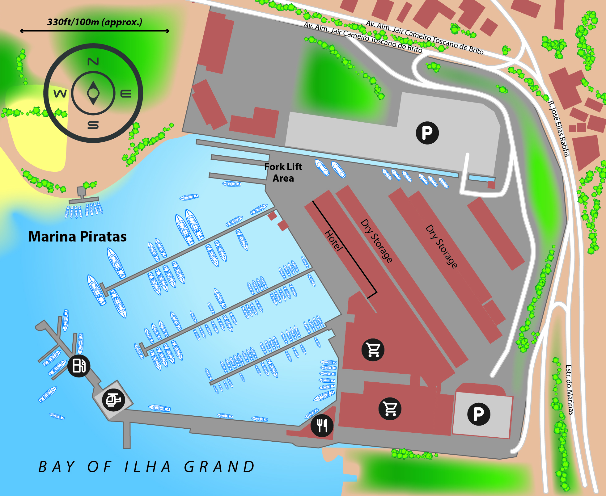 Marina map of Marina Piratas in Rio De Janeiro, Brazil