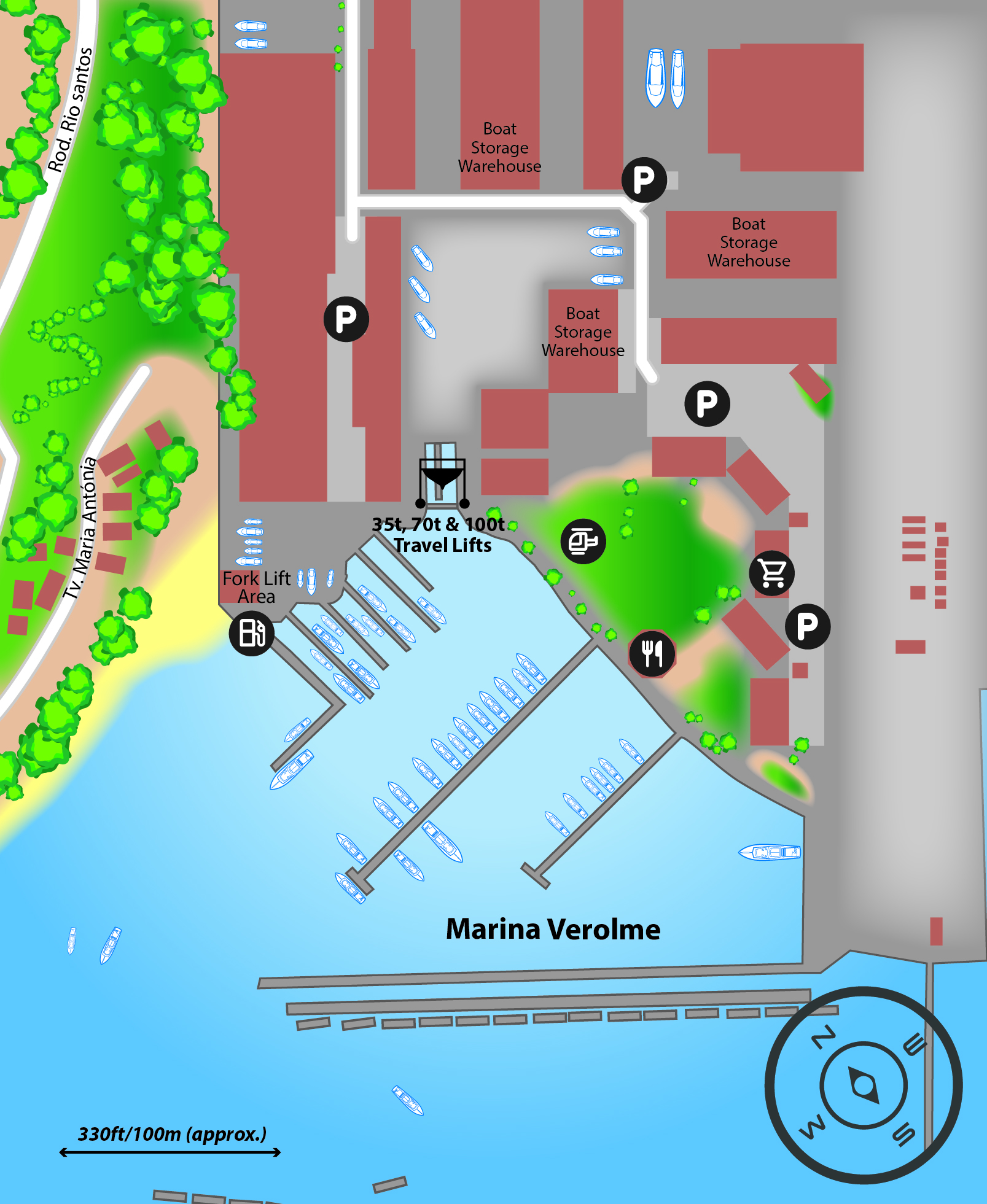 Marina map of Marina Verolme in Rio De Janeiro, Brazil