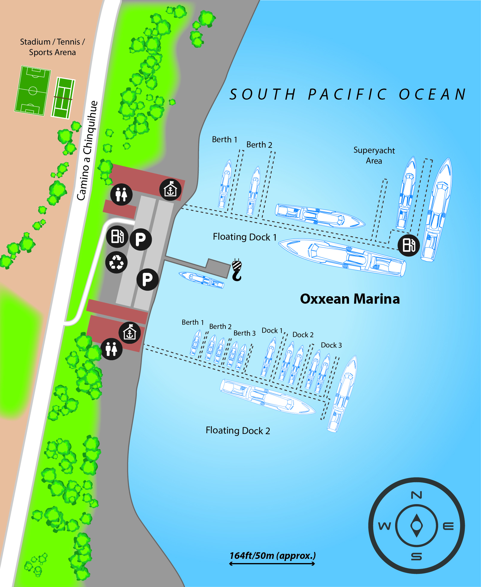 Marina map of Oxxean Marina in Los Lagos Region, Chile