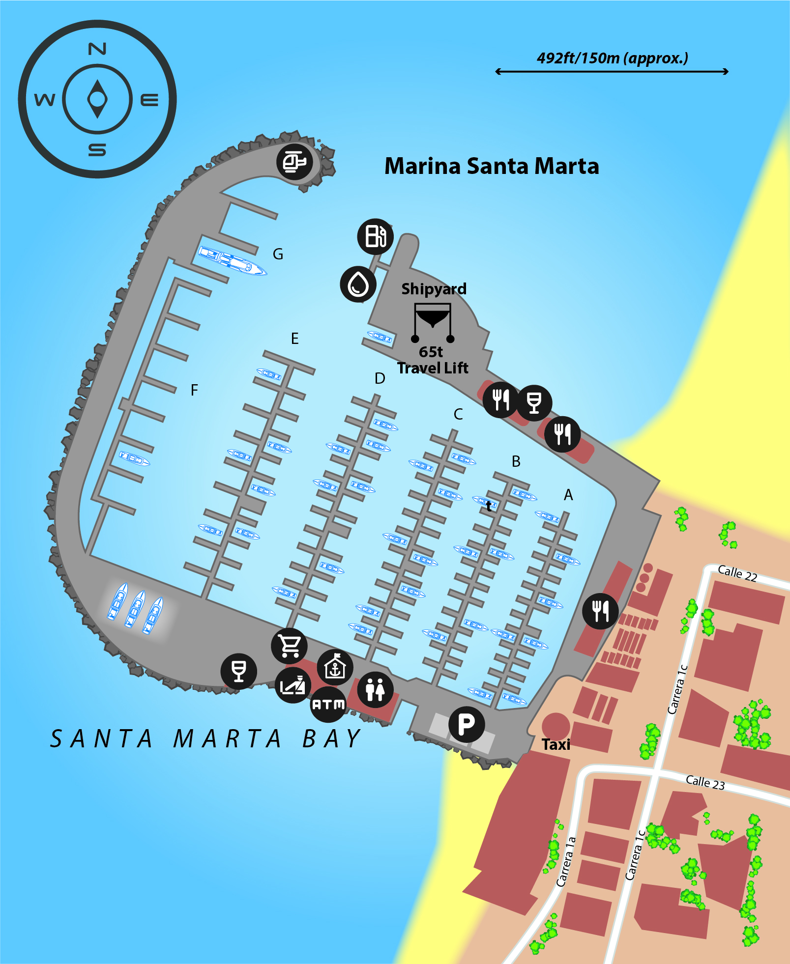 Marina map of Marina Santa Marta in Magdalena, Colombia
