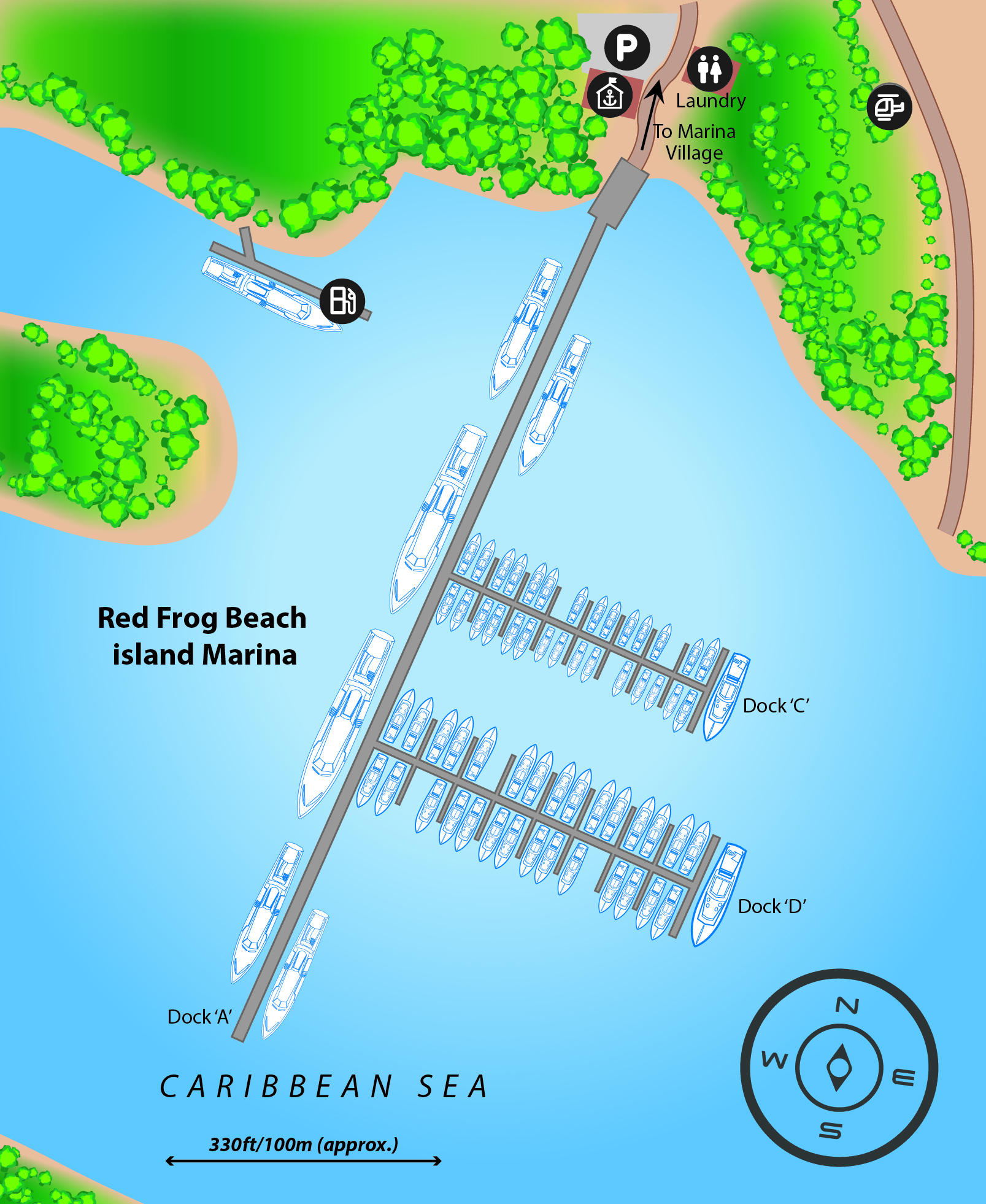 Marina map of IGY Red Frog Beach Marina in Panama Province, Panama