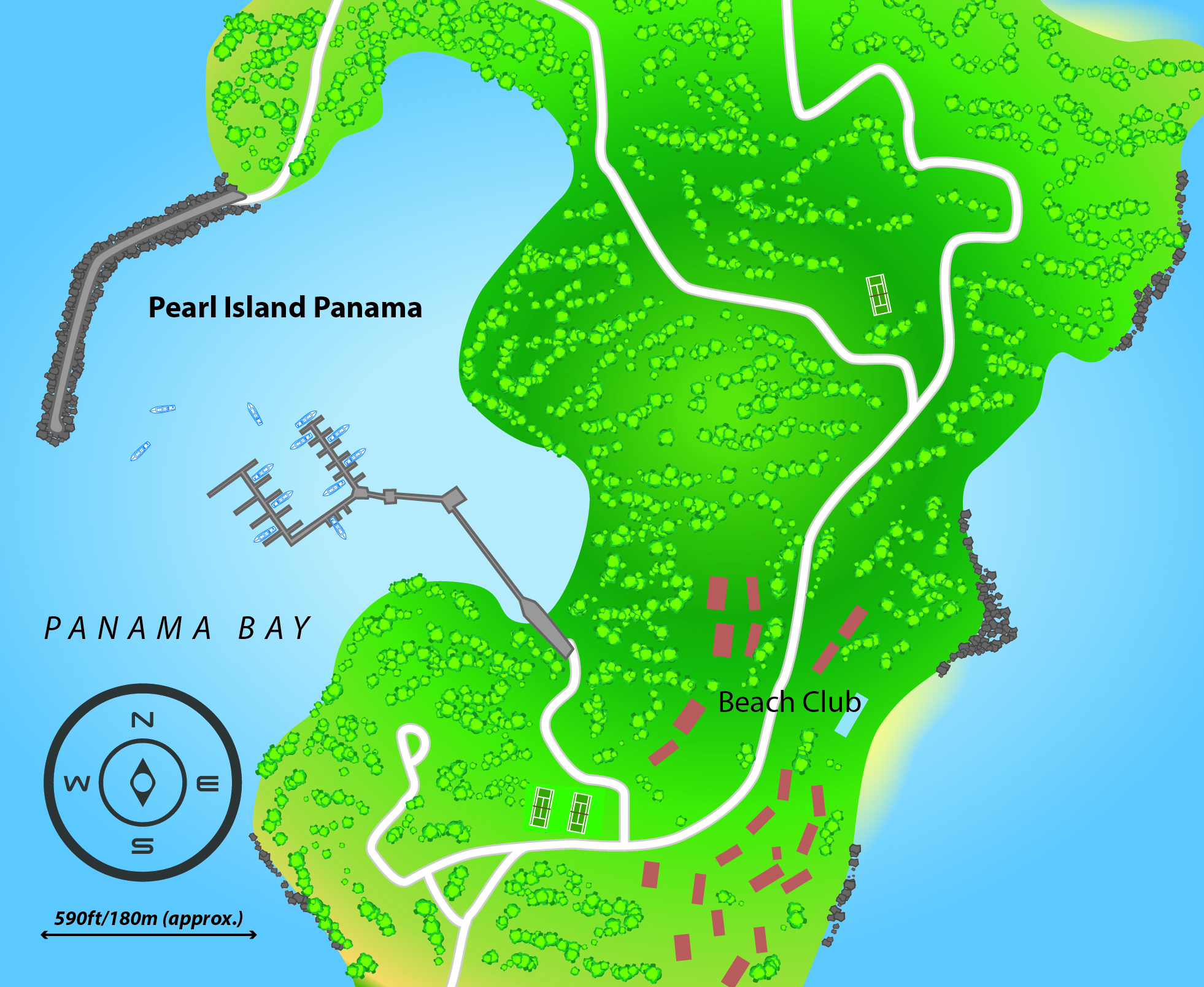 Marina map of La Peninsula Beach Club & Marina in Panama Province, Panama