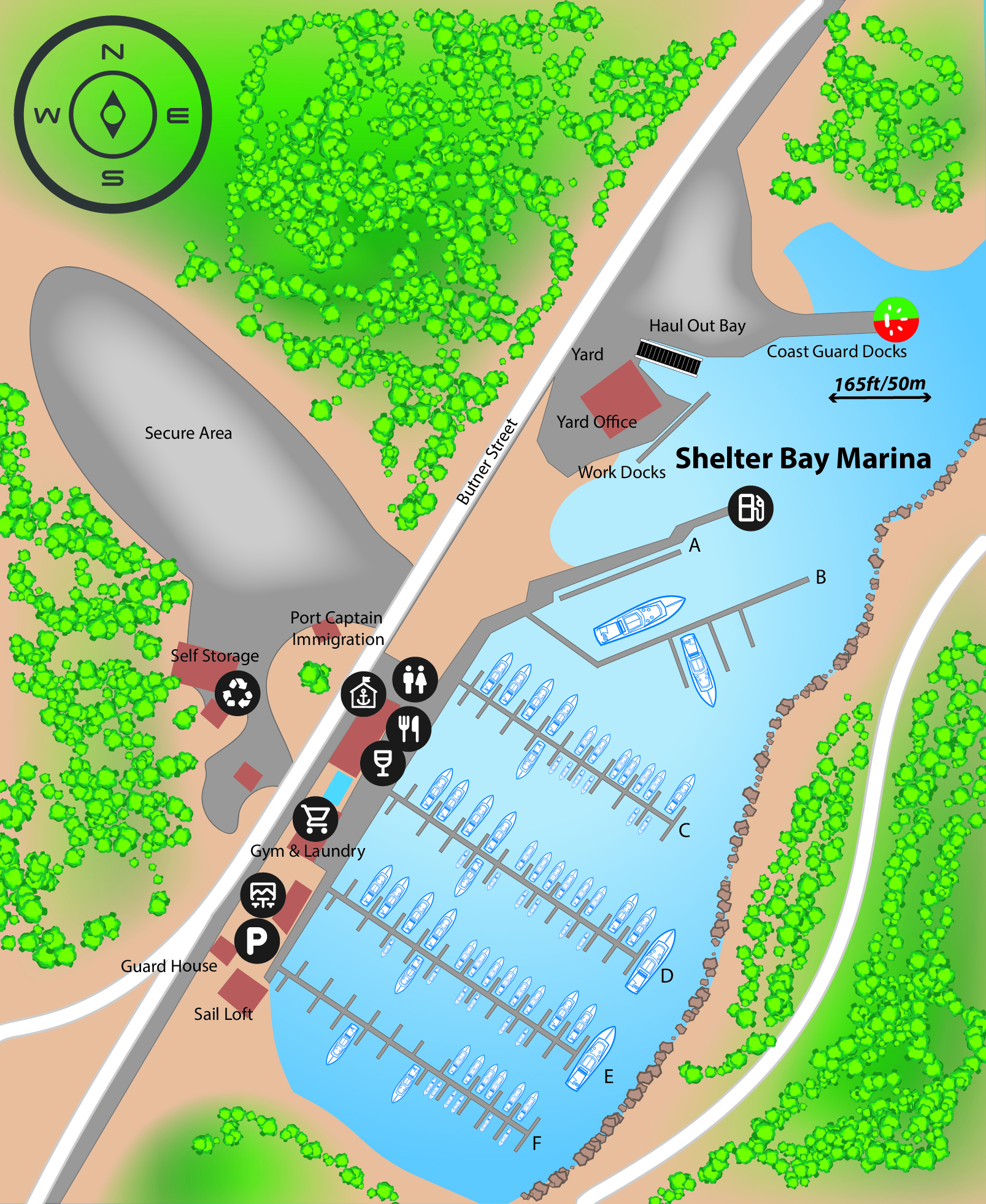 Marina map of Shelter Bay Marina in Panama Province, Panama