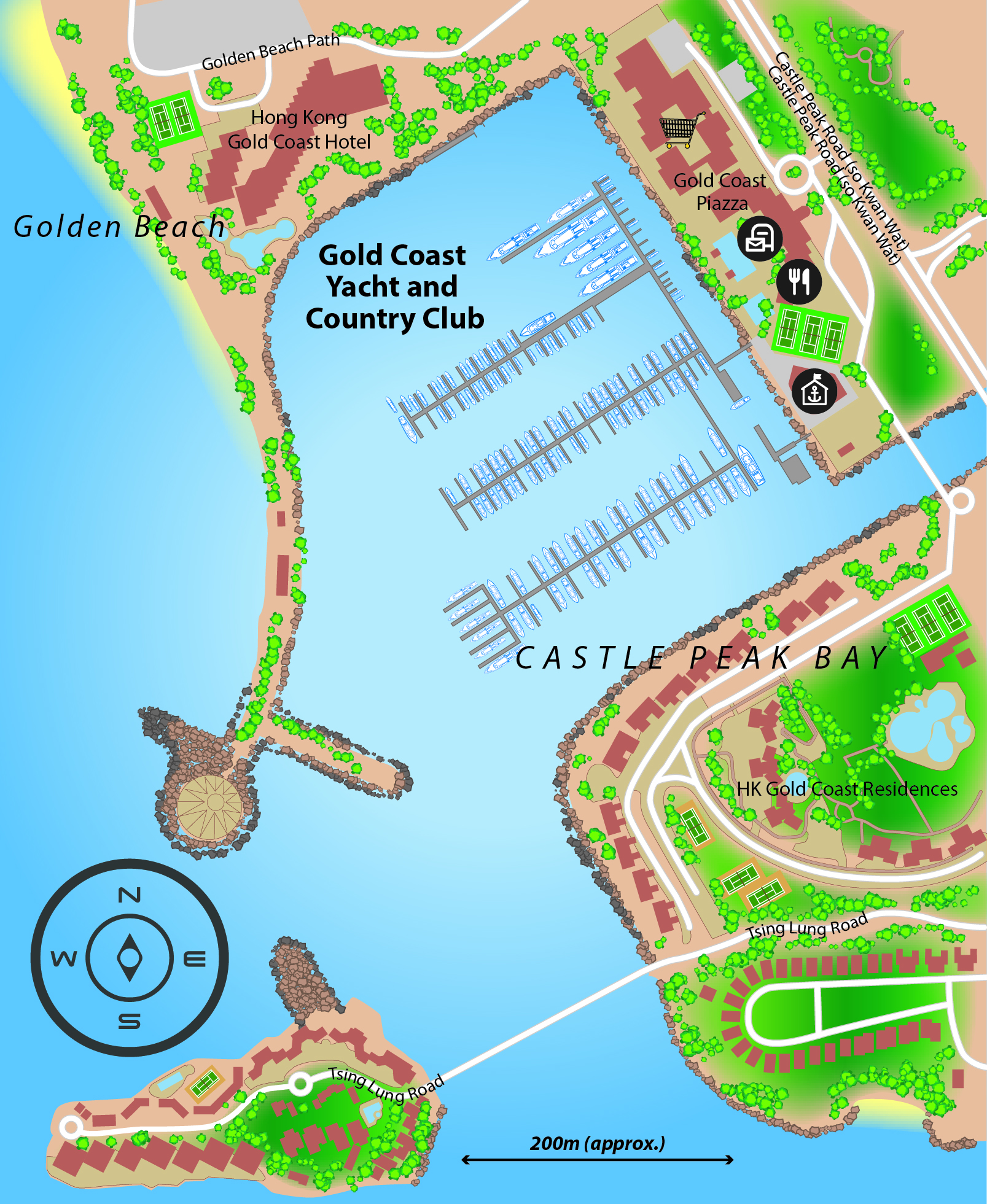 Marina map of Gold Coast Yacht & Country Club in New Territories, Hong Kong