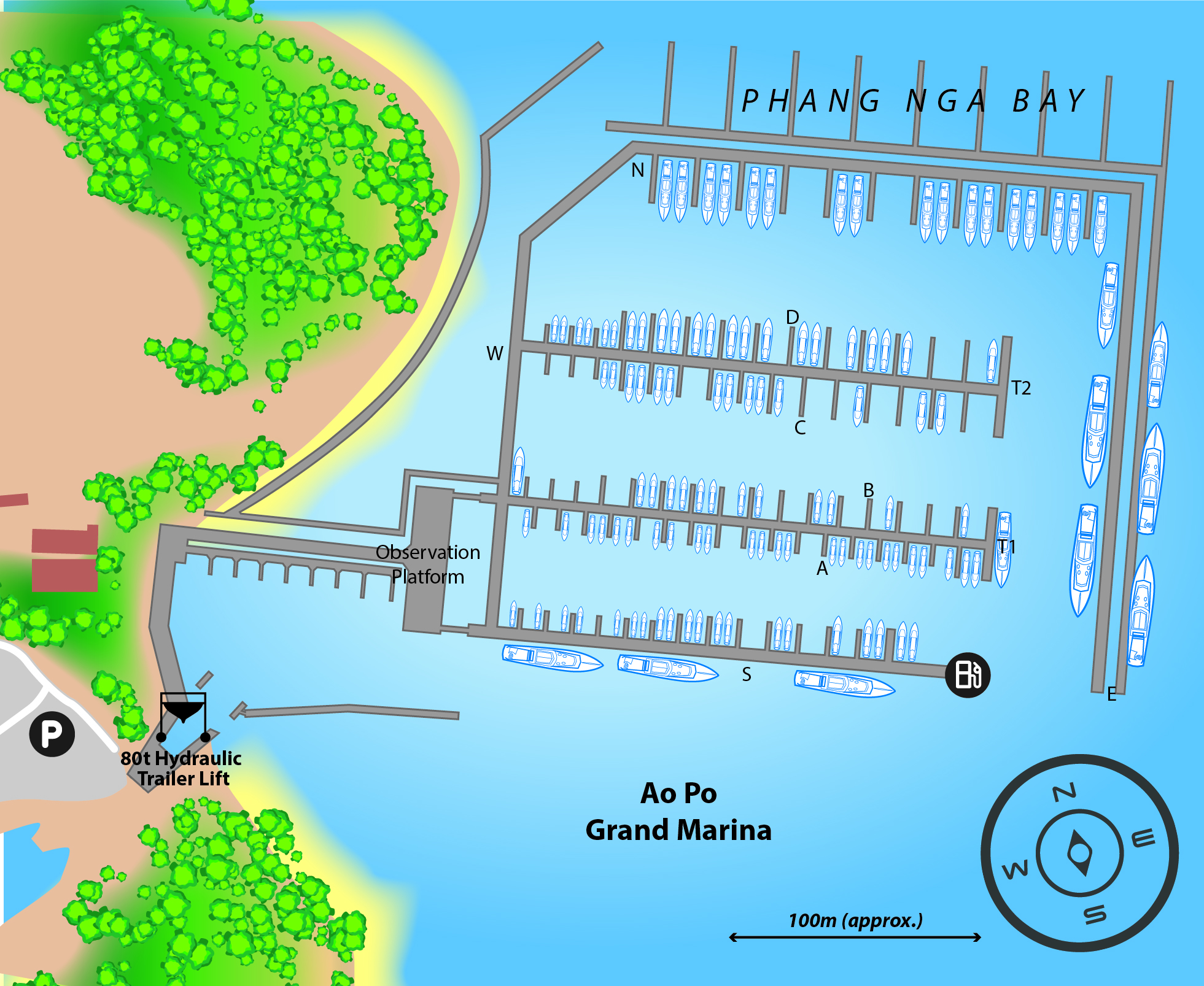 Marina map of Ao Po Grand Marina in Phuket, Thailand