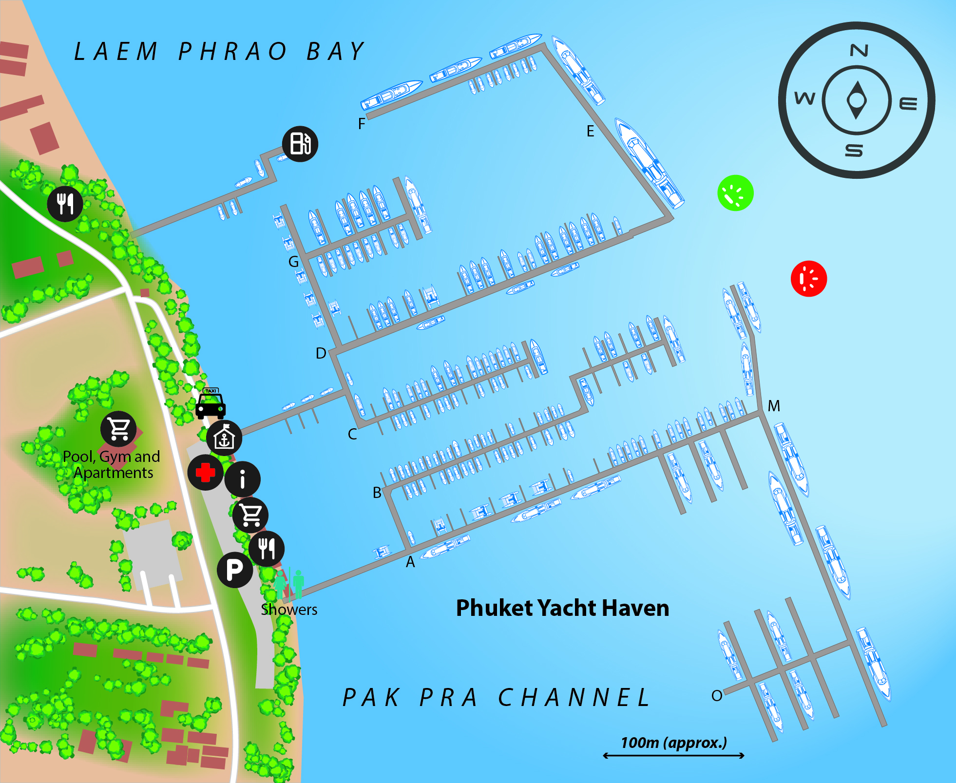 Marina map of Phuket Yacht Haven in Phuket, Thailand