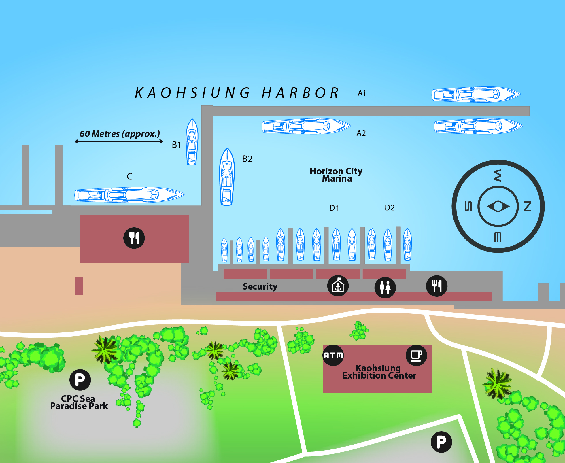 Marina map of Horizon City Marina in Taiwan