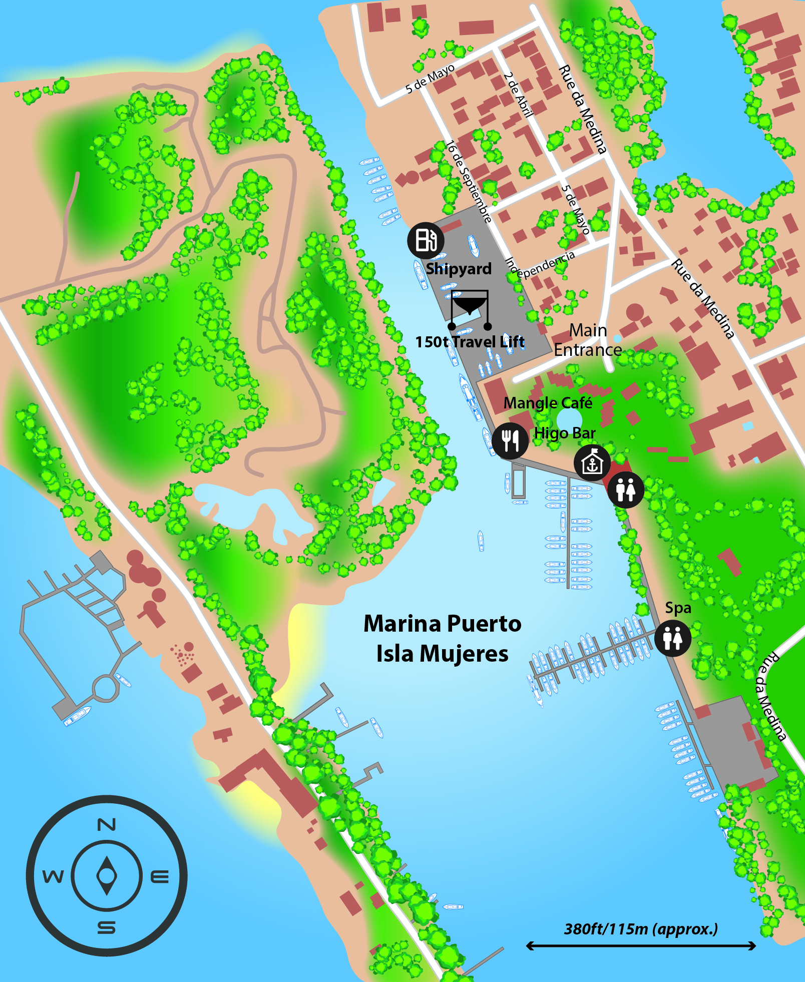 Marina map of Marina Puerto Isla Mujeres in Quintana Roo, Mexico