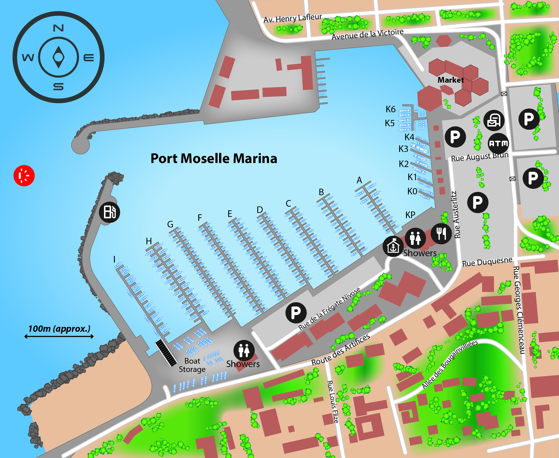 Marina map of Port Moselle Marina in Grande Terre, New Caledonia